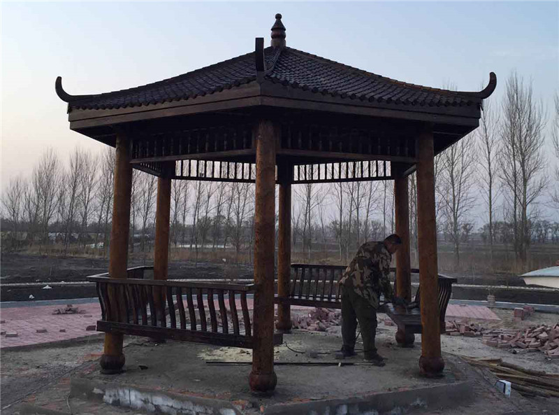 防腐木涼亭
